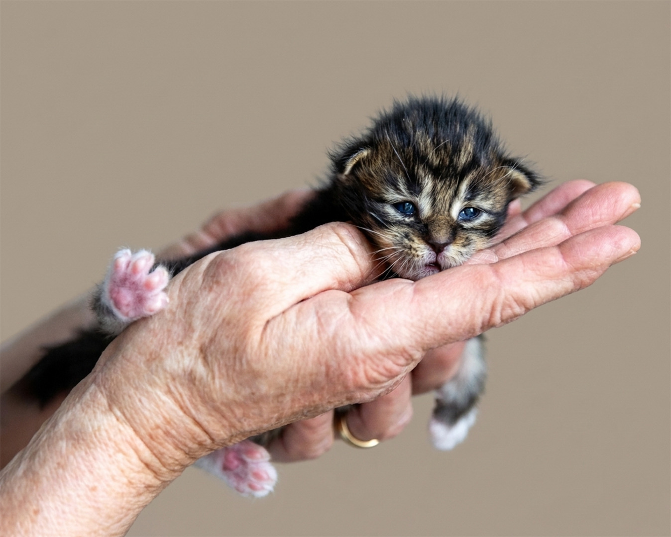 cucciolo maine coon olly black tabby blotched w white